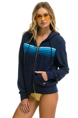 5 STRIPE HOODIE - NAVY // BLUE