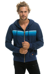 5 STRIPE HOODIE - NAVY // BLUE