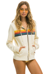 5 STRIPE HOODIE - VINTAGE WHITE
