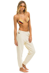 5 STRIPE SWEATPANTS - VINTAGE WHITE // TAN