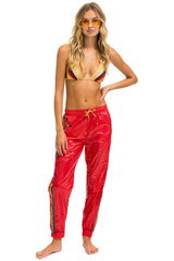 5 STRIPE WIND PANT - CHERRY GLOSSY