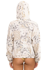 BANDANA QUILTED RELAXED ZIP HOODIE - VINTAGE WHITE