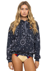 BANDANA RELAXED PULLOVER HOODIE - CHARCOAL