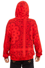 BANDANA LOVER RELAXED PULLOVER HOODIE - RED