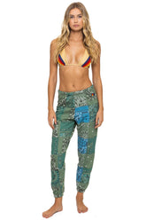 BANDANA QUILTED SWEATPANTS - GREEN