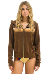 5 STRIPE HOODIE - CHOCOLATE // ESPRESSO