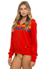 5 STRIPE HOODIE - RED