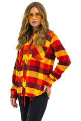 PLAID FLANNEL LIGHT WEIGHT UNISEX WESTERN SHIRT - SURFY PLAID