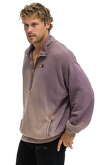ESSENTIAL HALF ZIP RELAXED SWEATSHIRT - FADED MOCHA