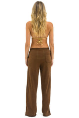 WIDE LEG POCKET SWEATPANTS - CHOCOLATE