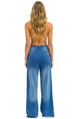 PARROT WIDE LEG POCKET SWEATPANTS - FADED WATER