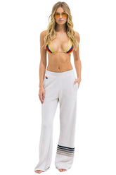 RUGBY STITCH WIDE LEG POCKET SWEATPANTS - DOVE GREY // GREY