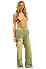 TIGER WIDE LEG POCKET SWEATPANTS - FADED ARMY