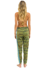 5 STRIPE SWEATPANTS - CAMO // LIME AQUA