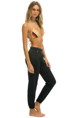 5 STRIPE SWEATPANTS - CHARCOAL // RAINBOW WHITE