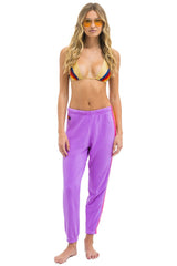 5 STRIPE SWEATPANTS - NEON PURPLE // NEON