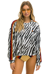CLASSIC RELAXED FIT CREW SWEATSHIRT - ZEBRA