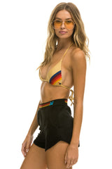 LOGO STRIPE WOMEN'S LOUNGER SHORTS - BLACK