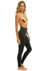 FULL LENGTH HI-RISE BOLT LEGGINGS - CHARCOAL // GOLD