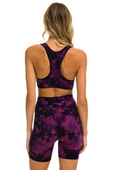 HAND DYED SPORTS BRA - TIE DYE CRYSTAL ROSE