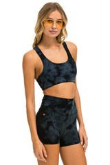 HAND DYED SPORTS BRA - TIE DYE CRYSTAL SMOKE