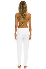 HEART STITCH JOGGER SWEATPANTS - WHITE