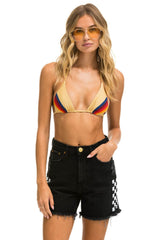 HI RISE SKATER CUTOFF SIDE WHITE CHECK - VINTAGE BLACK