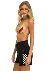 HI RISE SKATER CUTOFF SIDE WHITE CHECK - VINTAGE BLACK
