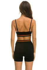 LOGO ELASTIC KEYHOLE BRA - BLACK