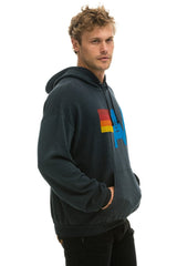 LOGO PULLOVER RELAXED HOODIE - CHARCOAL