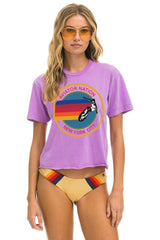 SIGNATURE NEW YORK CITY BOYFRIEND TEE - NEON PURPLE