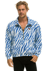 TIGER FLEECE UNISEX HALF ZIP JACKET - BLUE TIGER