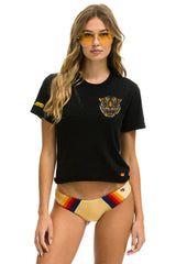 TIGER PRINT BOYFRIEND TEE - BLACK