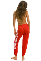 CHECK LEG SWEATPANTS - RED // WHITE