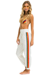 5 STRIPE HI RISE WIND PANT - VINTAGE WHITE