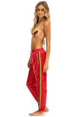 5 STRIPE WIND PANT - CHERRY GLOSSY