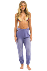 5 STRIPE SWEATPANTS - FADED GRAPE
