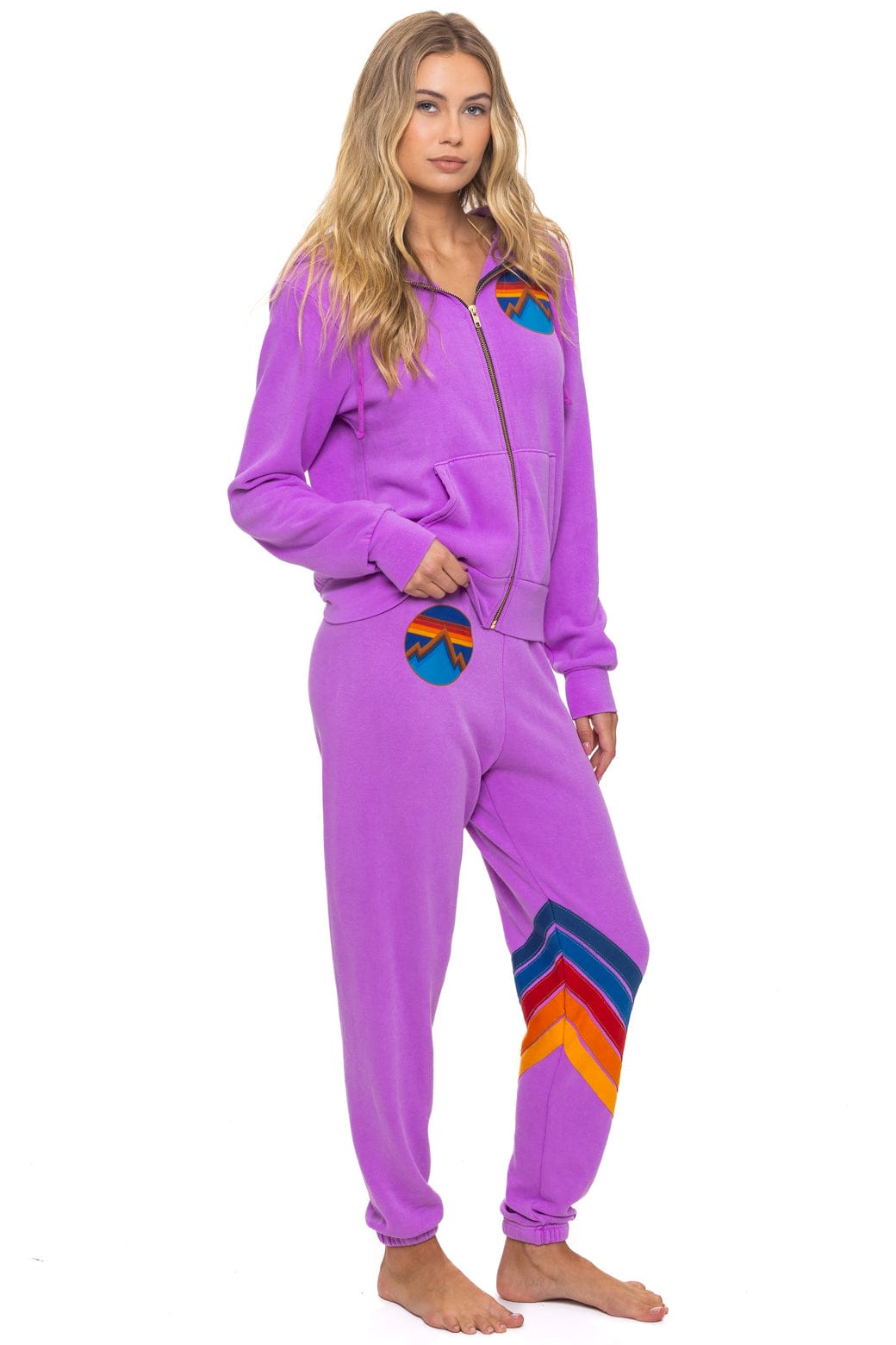 ALL SEASONS CIRCLE ZIP HOODIE - NEON PURPLE