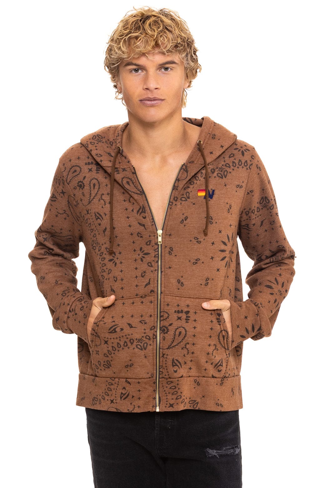 BANDANA ZIP HOODIE - CINNAMON
