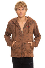 BANDANA ZIP HOODIE - CINNAMON