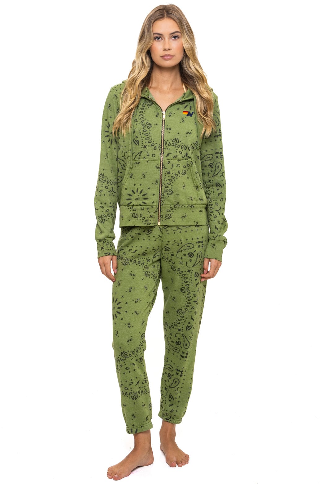 BANDANA ZIP HOODIE - JUNGLE GREEN