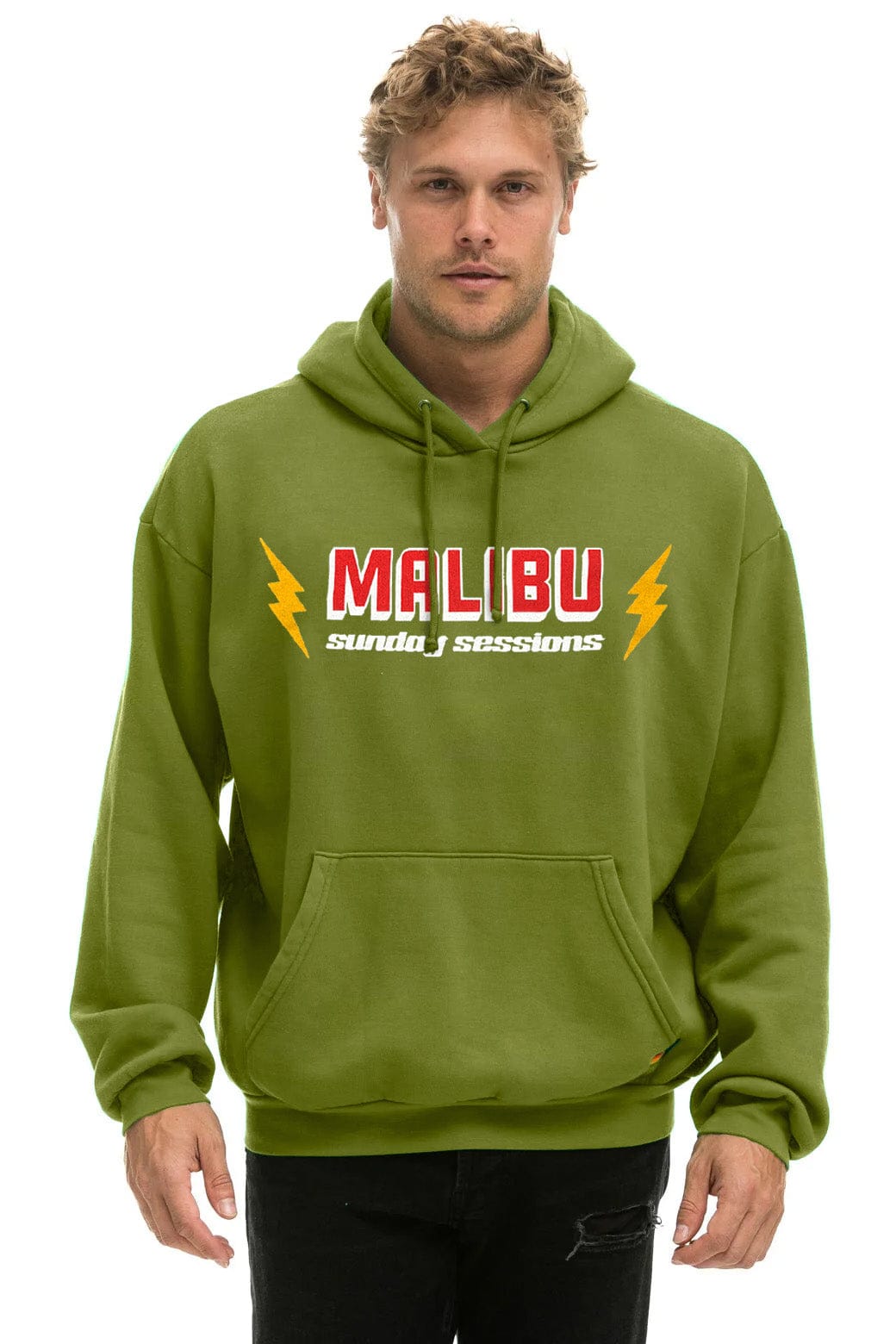 DREAMLAND MALIBU SUNDAY SESSIONS  PULLOVER HOODIE RELAXED - JUNGLE GREEN