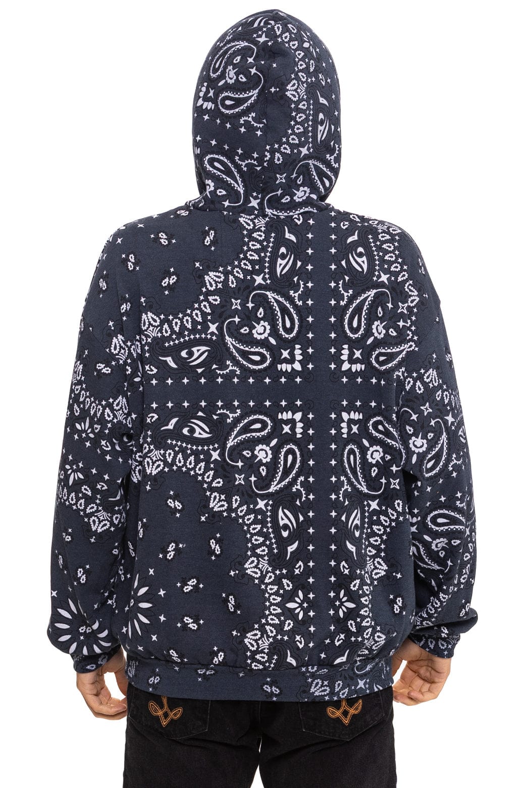 BANDANA RELAXED PULLOVER HOODIE - CHARCOAL