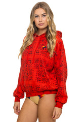 BANDANA RELAXED PULLOVER HOODIE - RED