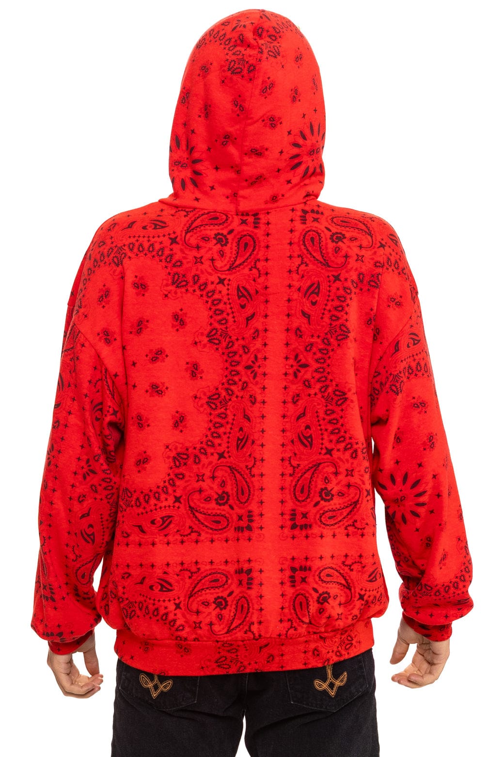 BANDANA LOVER RELAXED PULLOVER HOODIE - RED