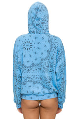 BANDANA MALIBU RELAXED PULLOVER HOODIE - SKY