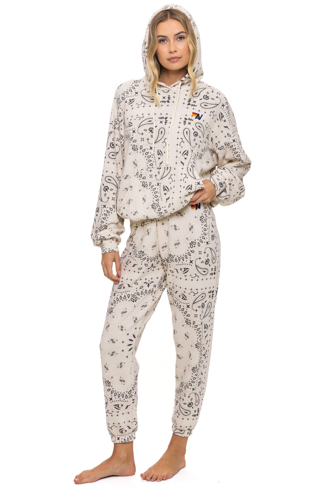 BANDANA RELAXED PULLOVER HOODIE - VINTAGE WHITE