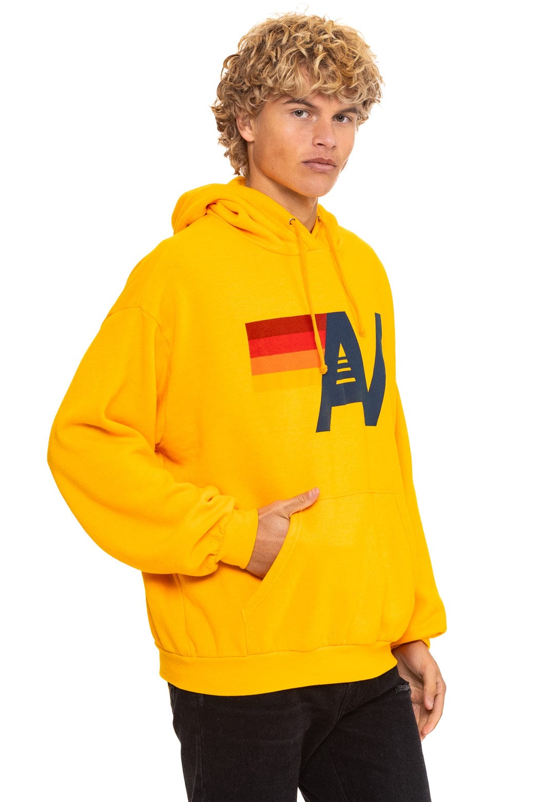 LOGO PULLOVER RELAXED HOODIE - GOLD