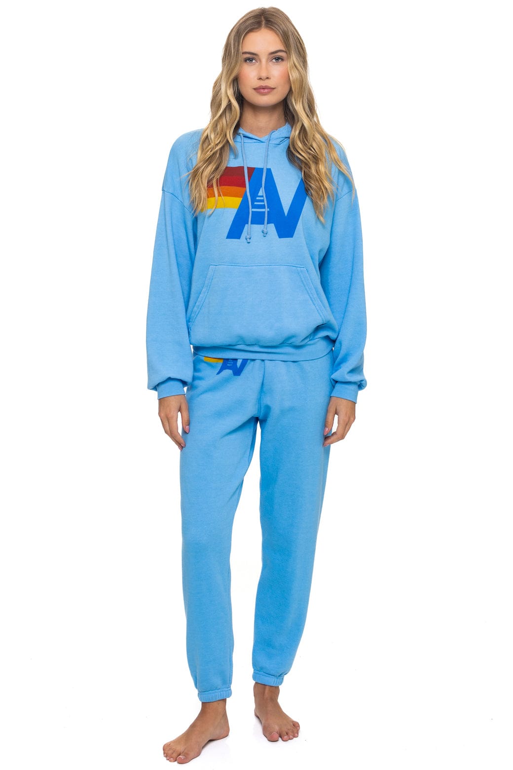 LOGO PULLOVER RELAXED HOODIE - SKY
