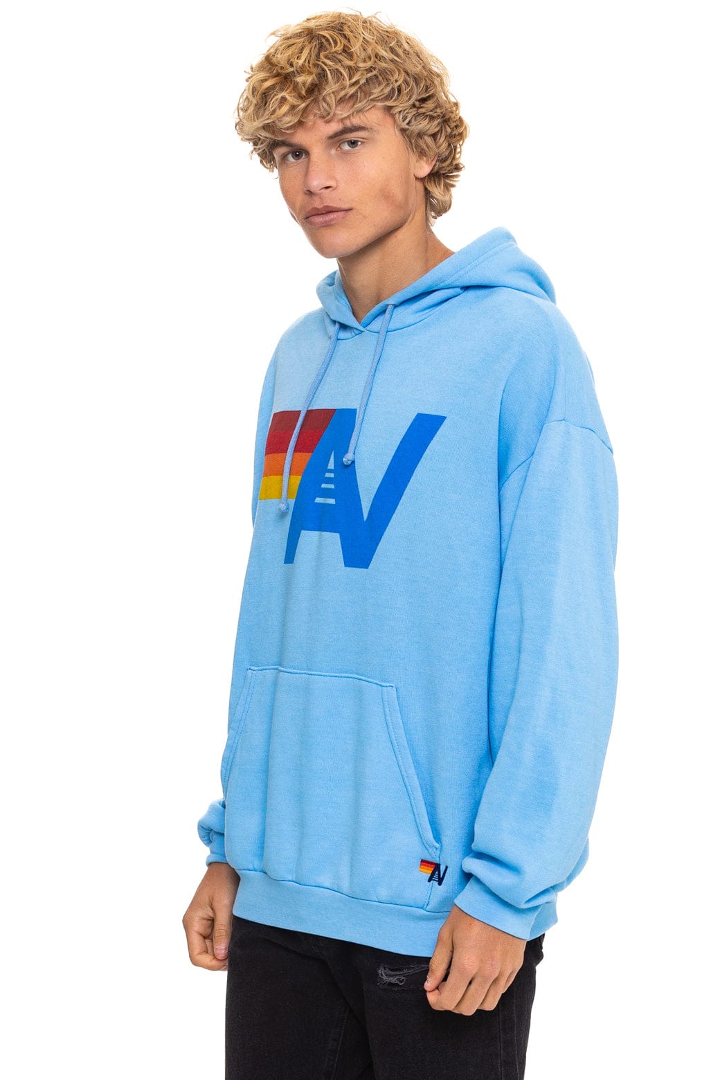 LOGO PULLOVER RELAXED HOODIE - SKY